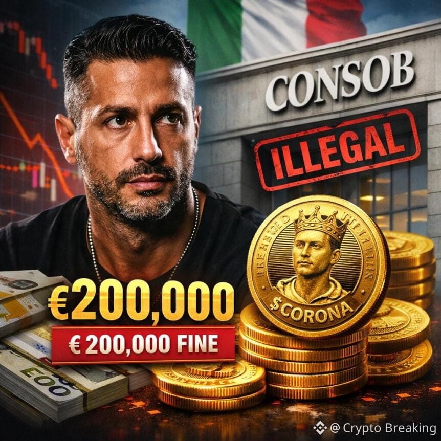 Italy’s Consob Fines Fabrizio Corona €200k Over Illegal $corona Memecoin Offer