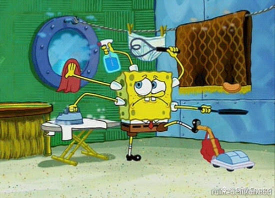 SpongeBob multitasking meme