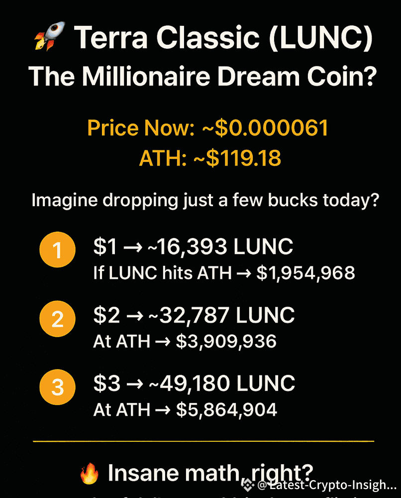 🚀 Terra Classic (LUNC) – The Millionaire Dream Coin? | Latest-Crypto-Insights  on Binance Square