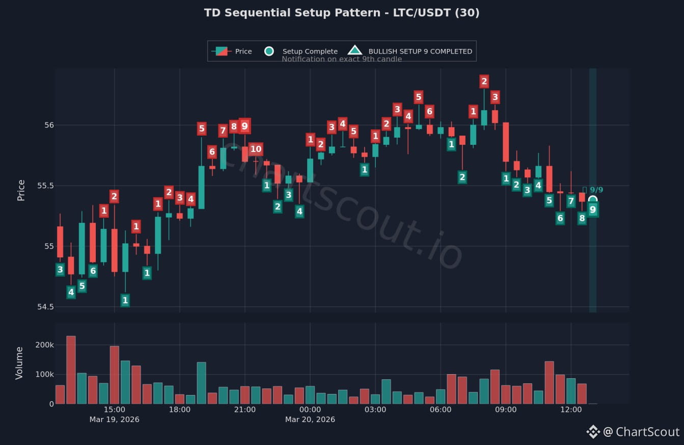 LTC/USDT just printed a TD Sequential Bullish 9 after an 18 ...