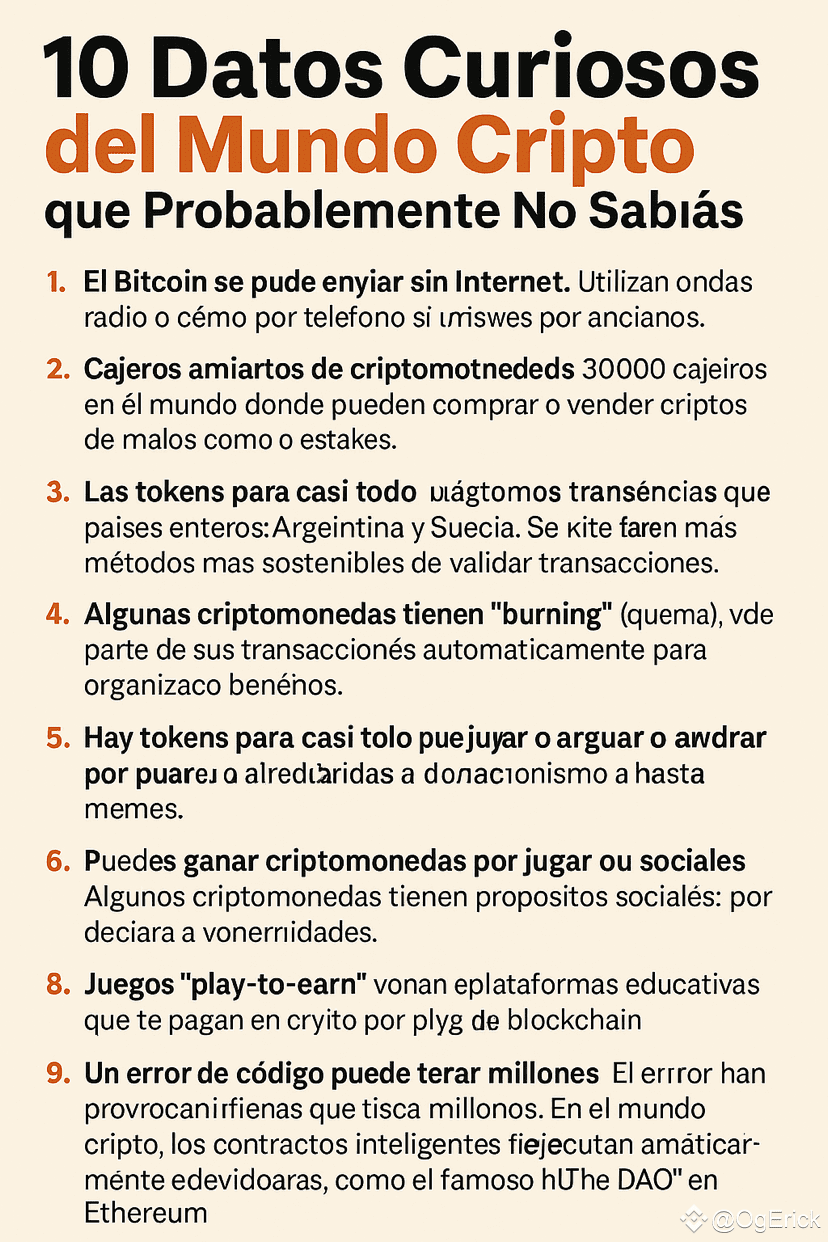 Datos Curiosos del Mundo Cripto que Probablemente No Sabías  | OgErick en  Binance Square