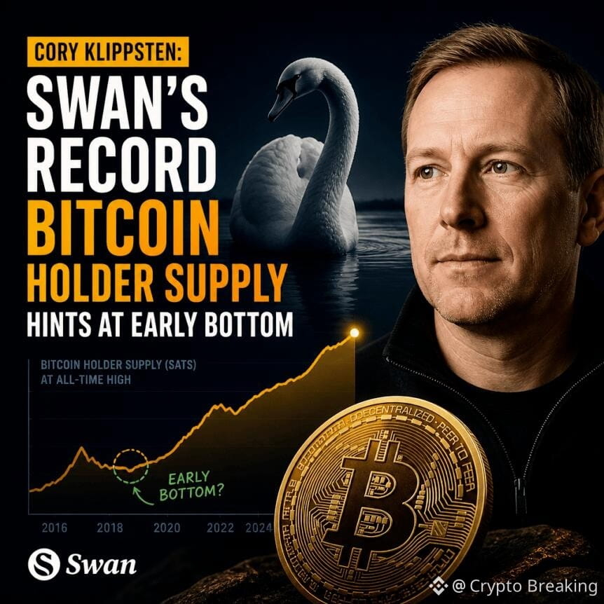 Cory Klippsten: Swan’s Record Bitcoin Holder Supply Hints At Early Bottom