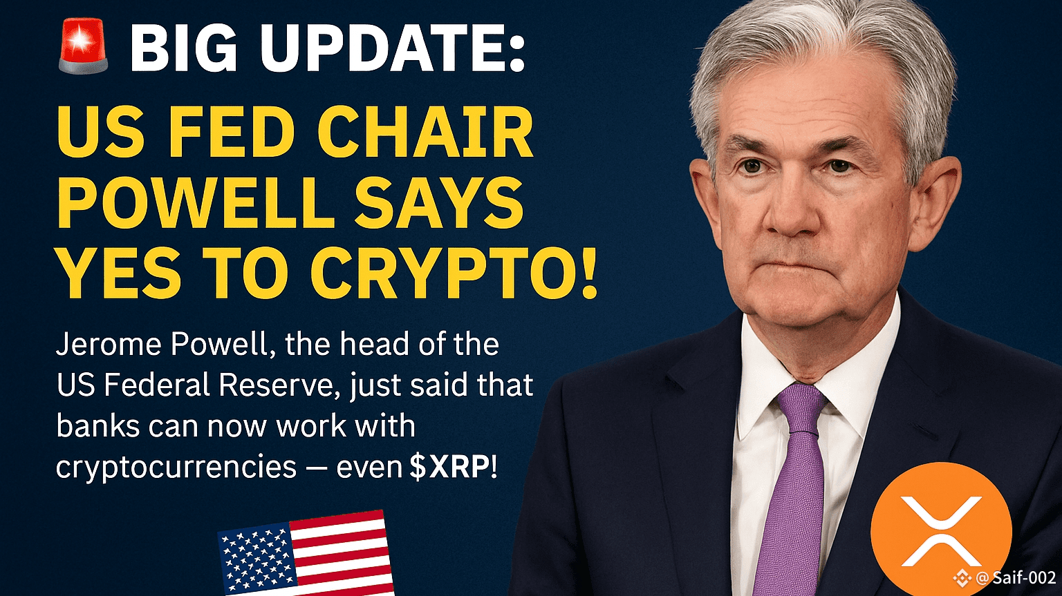 🚨 Big Update: US Fed Chair Powell Says Yes to Crypto! 🇺🇸🔥 | Sniper-007  on Binance Square