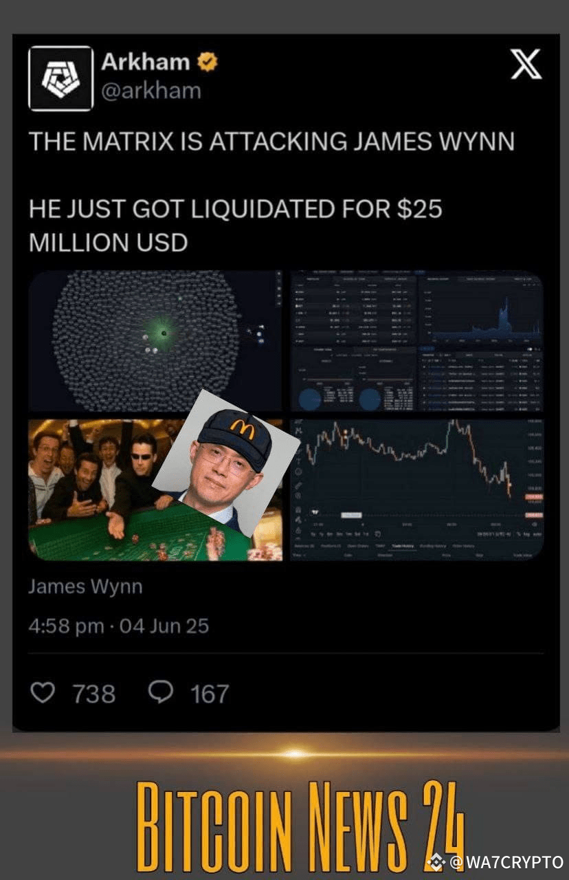 📺 James Wynn lost $25 million... Part of his Bitcoin | WA7CRYPTO on  Binance Square