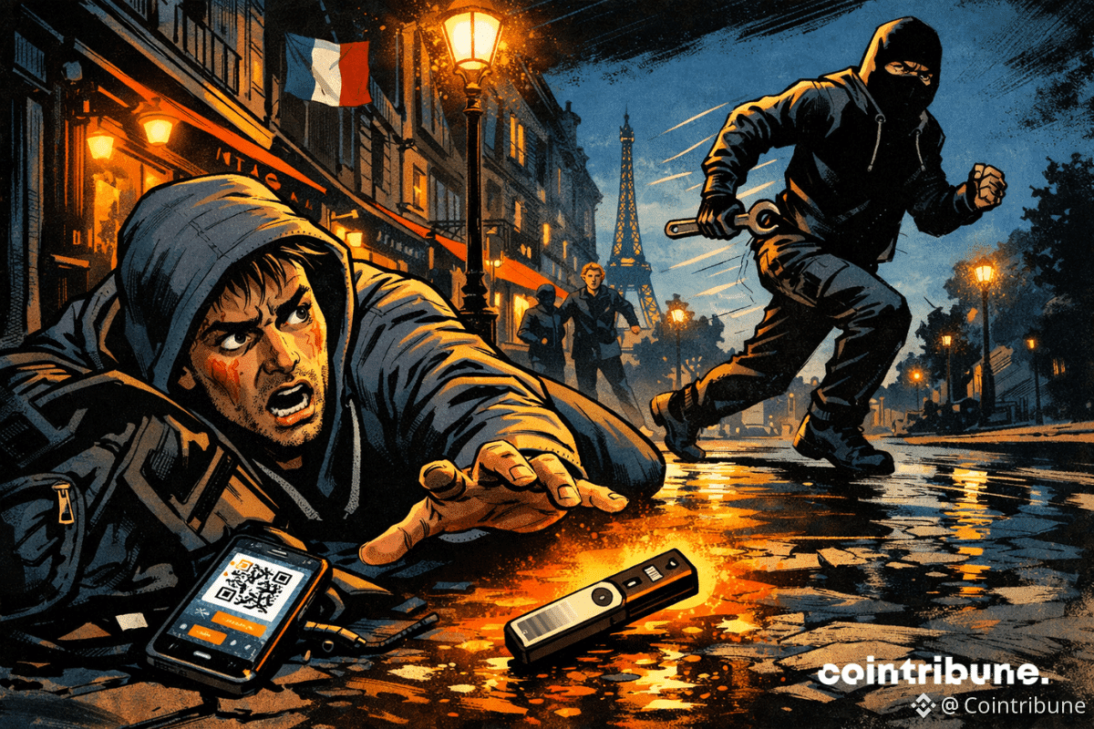 Agression crypto nocturne : panique, fuite et clé Ledger au sol