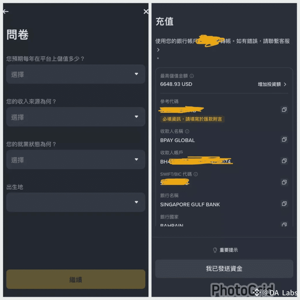 Bpay 驗證和匯款資訊