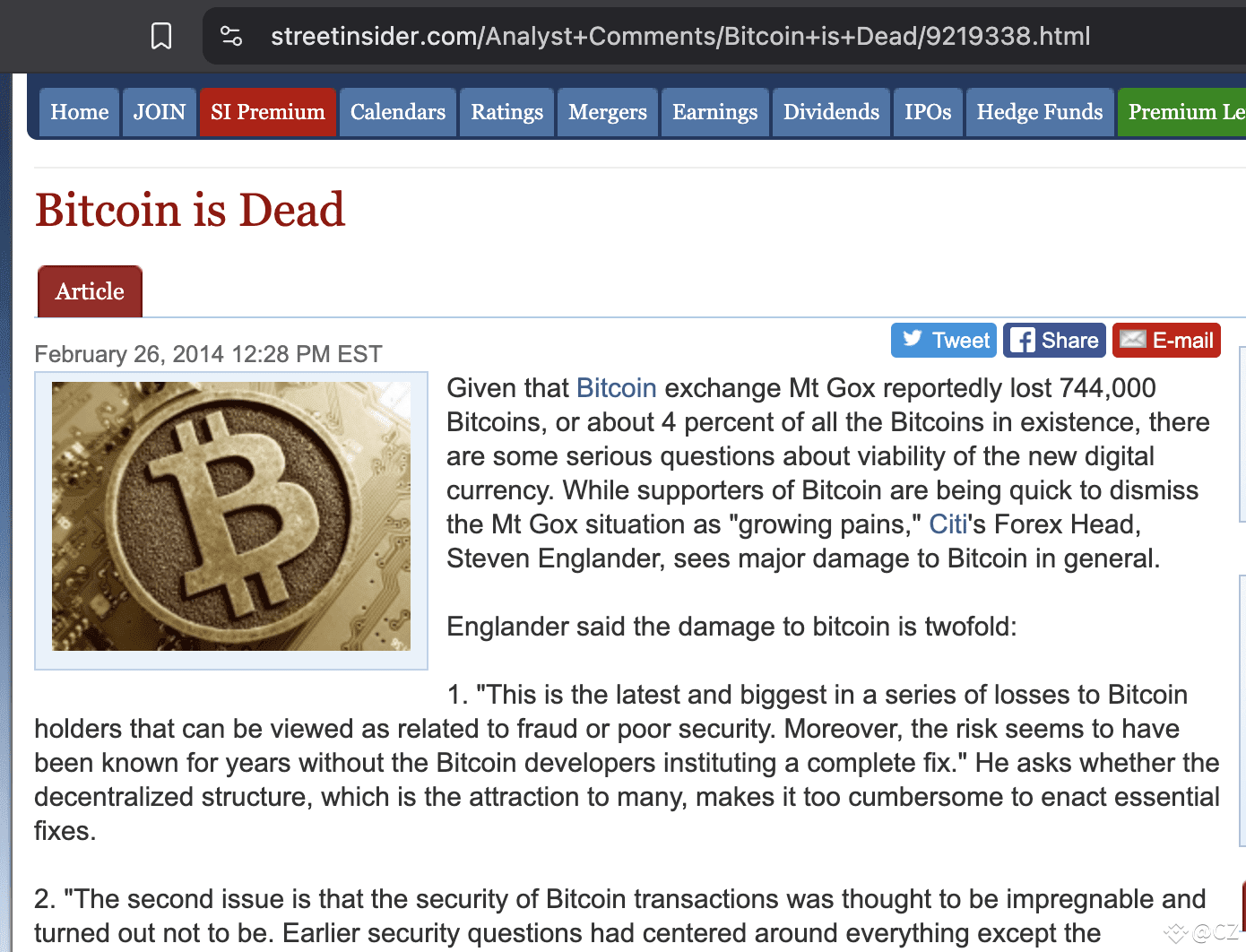 Bitcoin died 11 years ago. Yet, we are still | CZ on Binance Square