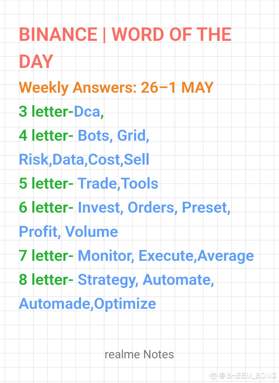 BINANCE | WORD OF THE DAY 26th may(updated) Weekly Answers: | BHEEM_BONG on  Binance Square