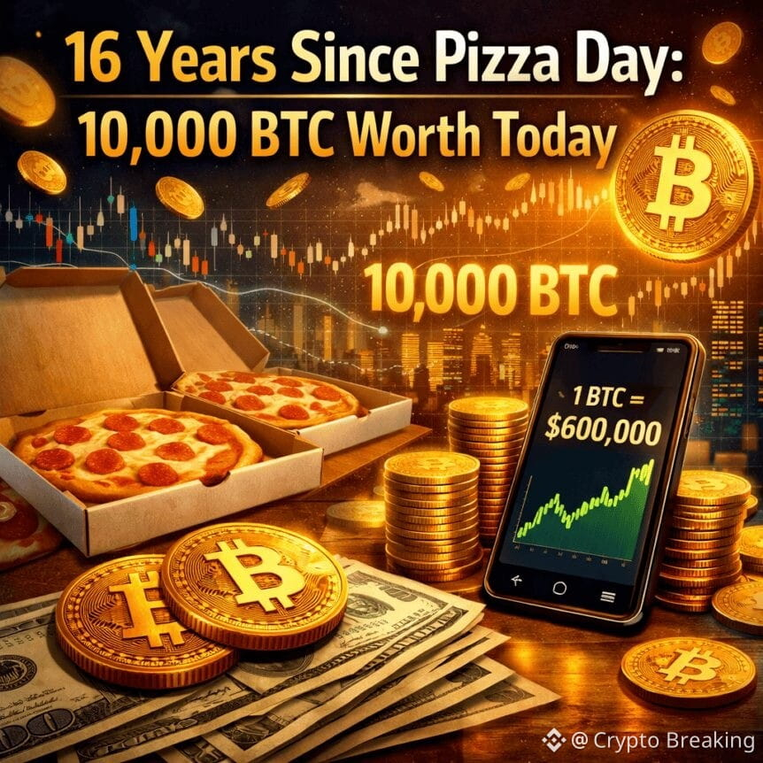 16 Years Since Pizza Day: 10,000 Btc Worth Today