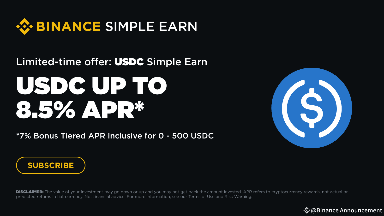 Binance Earn: Enjoy Up to 8.5% APR with the Simple Earn USDC Product ...