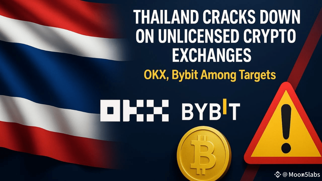 Thailand Cracks Down on Unlicensed Crypto Exchanges: OKX, Bybit Among  Targets | Moon5labs on Binance Square