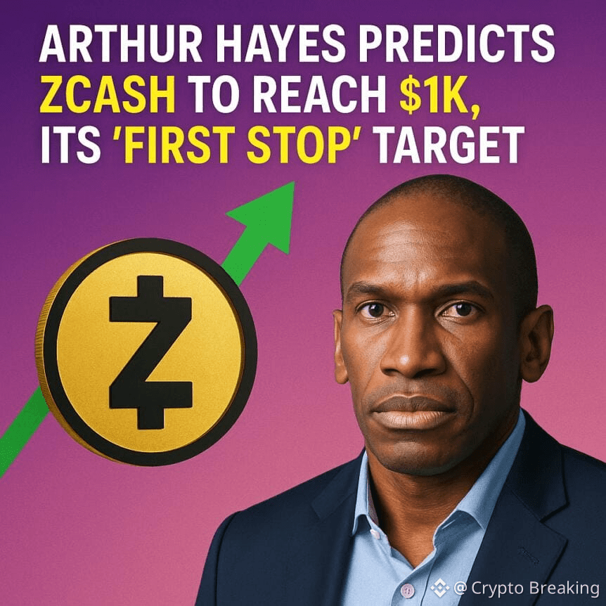 Arthur Hayes Predicts Zcash To Reach $1k, Its 'first Stop' Target