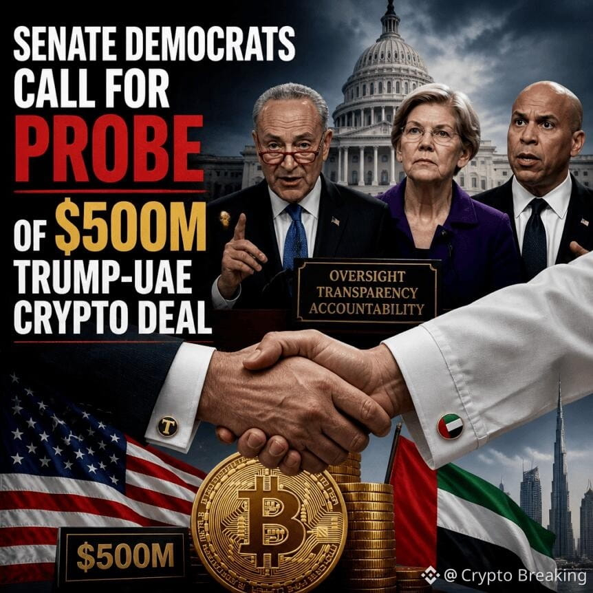 Senate Democrats Call For Probe Of $500m Trump-Uae Crypto Deal