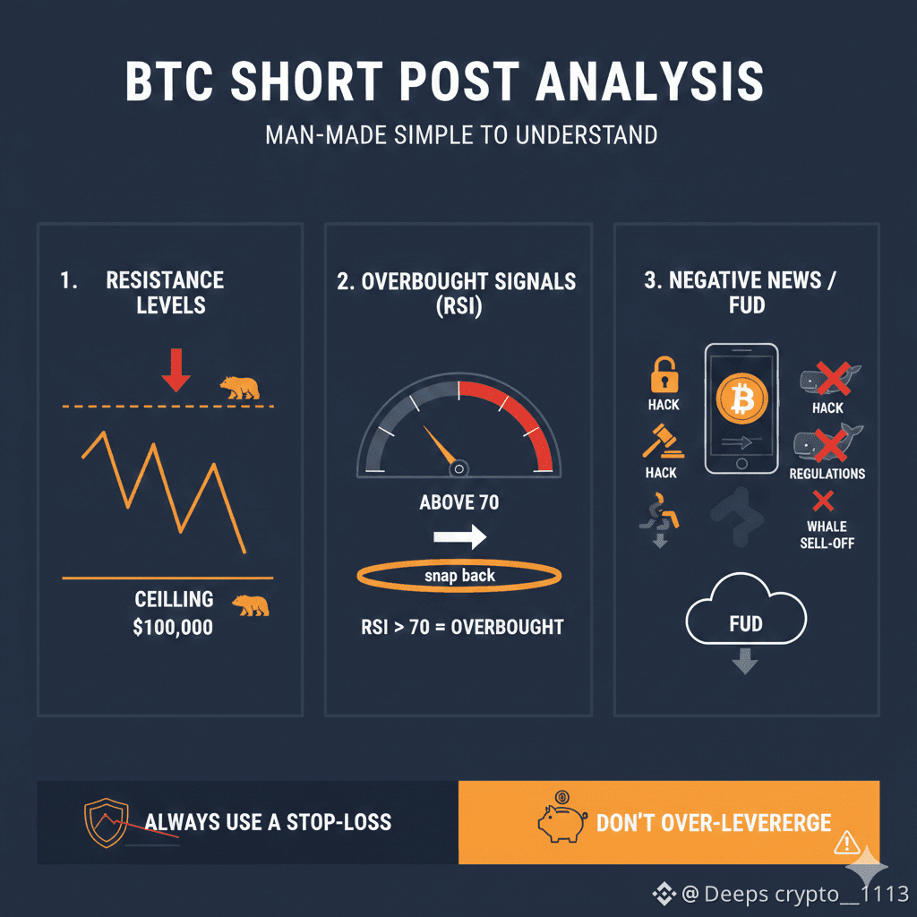 What is a BTC Short $BTC The Concept: You borrow BTC fr | Deeps crypto__1113  on Binance Square