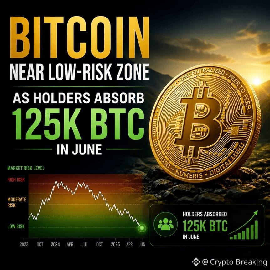Bitcoin Near Low-Risk Zone As Holders Absorb 125k Btc In June