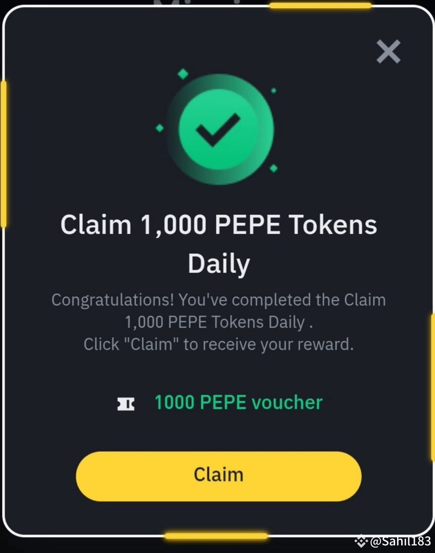 Time to get daily 1000 PePe tokens.... U can goto the notifi | Sahil183 on  Binance Square