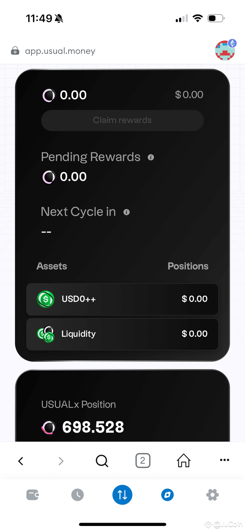 $USUAL my UsualX has been staked since last year and so far | JuCoin on ...