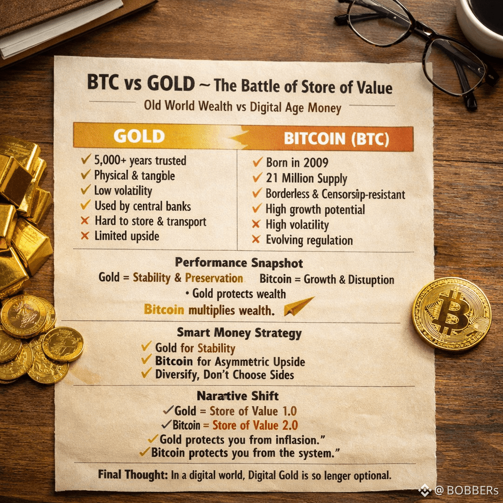 BTCVSGOLD 🟡 BTC vs GOLD — The Battle of Store of Value | BOBBERs on  Binance Square
