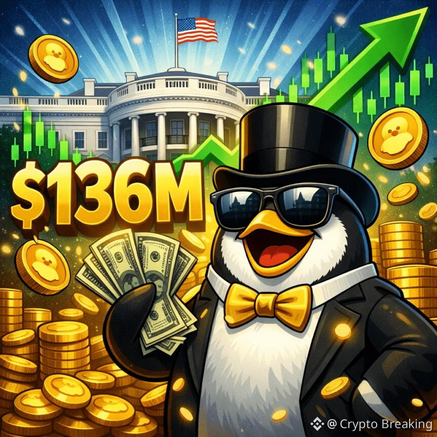 Penguin Memecoin Surges Over $136m Market Cap After White House Post