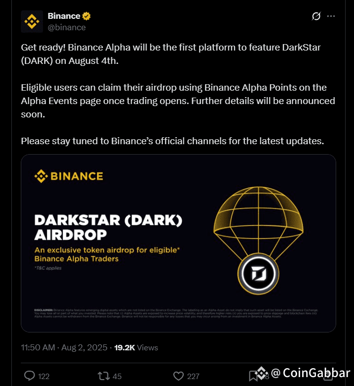 Binance Alpha listing DARK