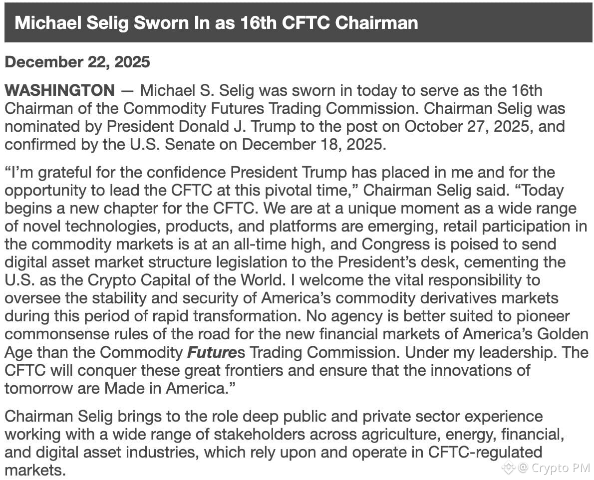 Pro-Bitcoin and crypto advocate Michael Selig has been offic | Crypto PM på  Binance Square