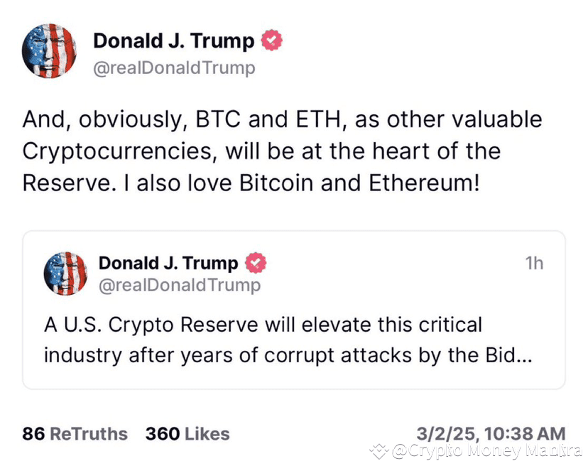 🇺🇸 Trump Says : “obviously, BTC and ETH, as other valuable | Crypto ...