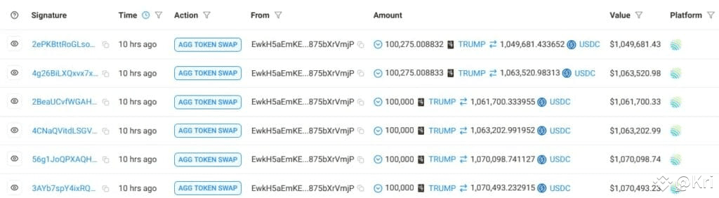 Crypto whale's Official TRUMP liquidations. Source: Solscan