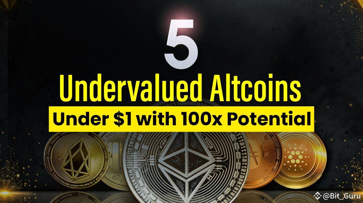 5 Undervalued Cryptos Under $1 That Could Skyrocket 100X by 2025 🚀💬 |  Bit_Guru on Binance Square