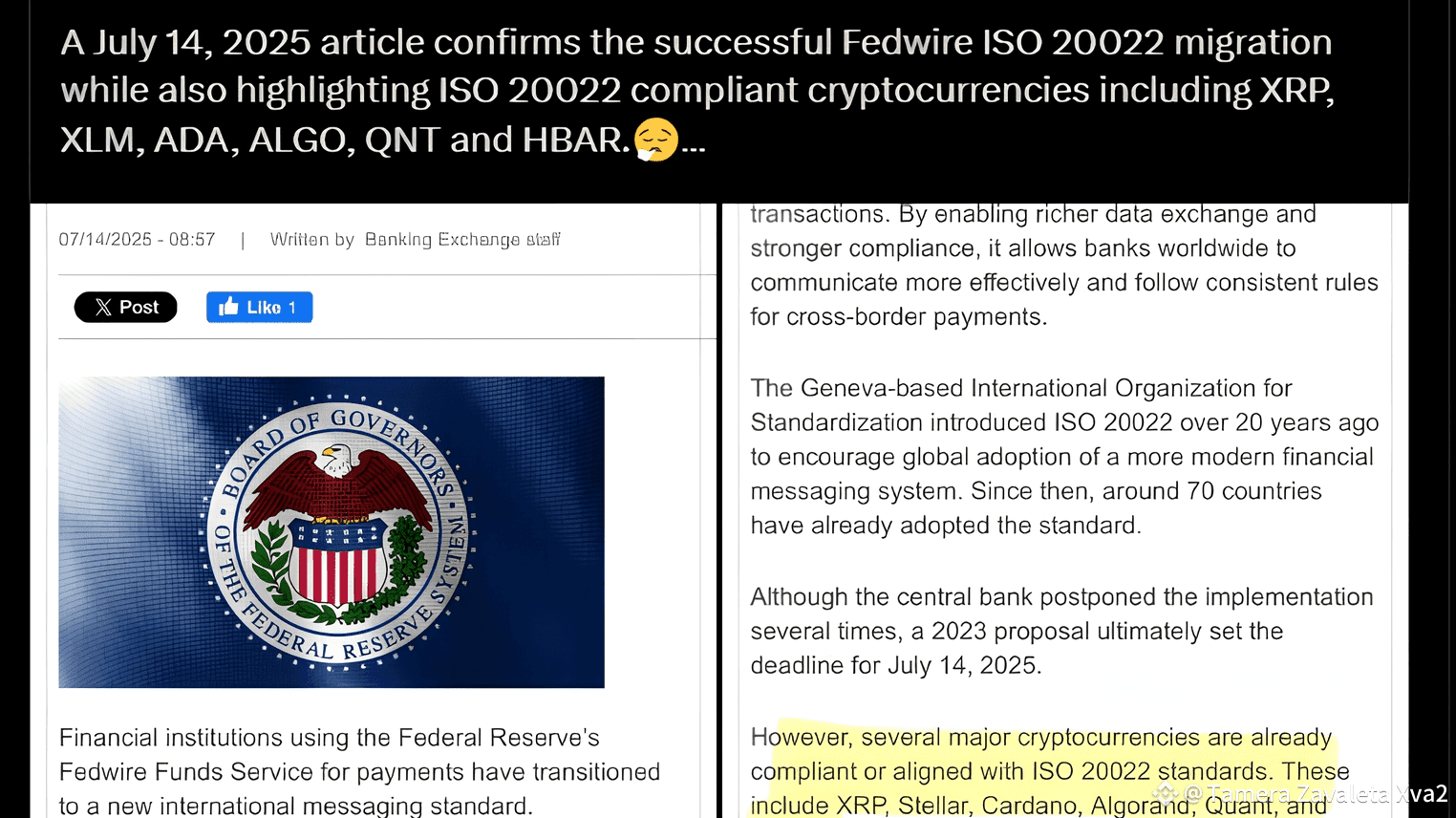 🤩✨ 銀行革命がここに到来しました：2025年のISO 20022 💥 | lishaaa － Binance Square