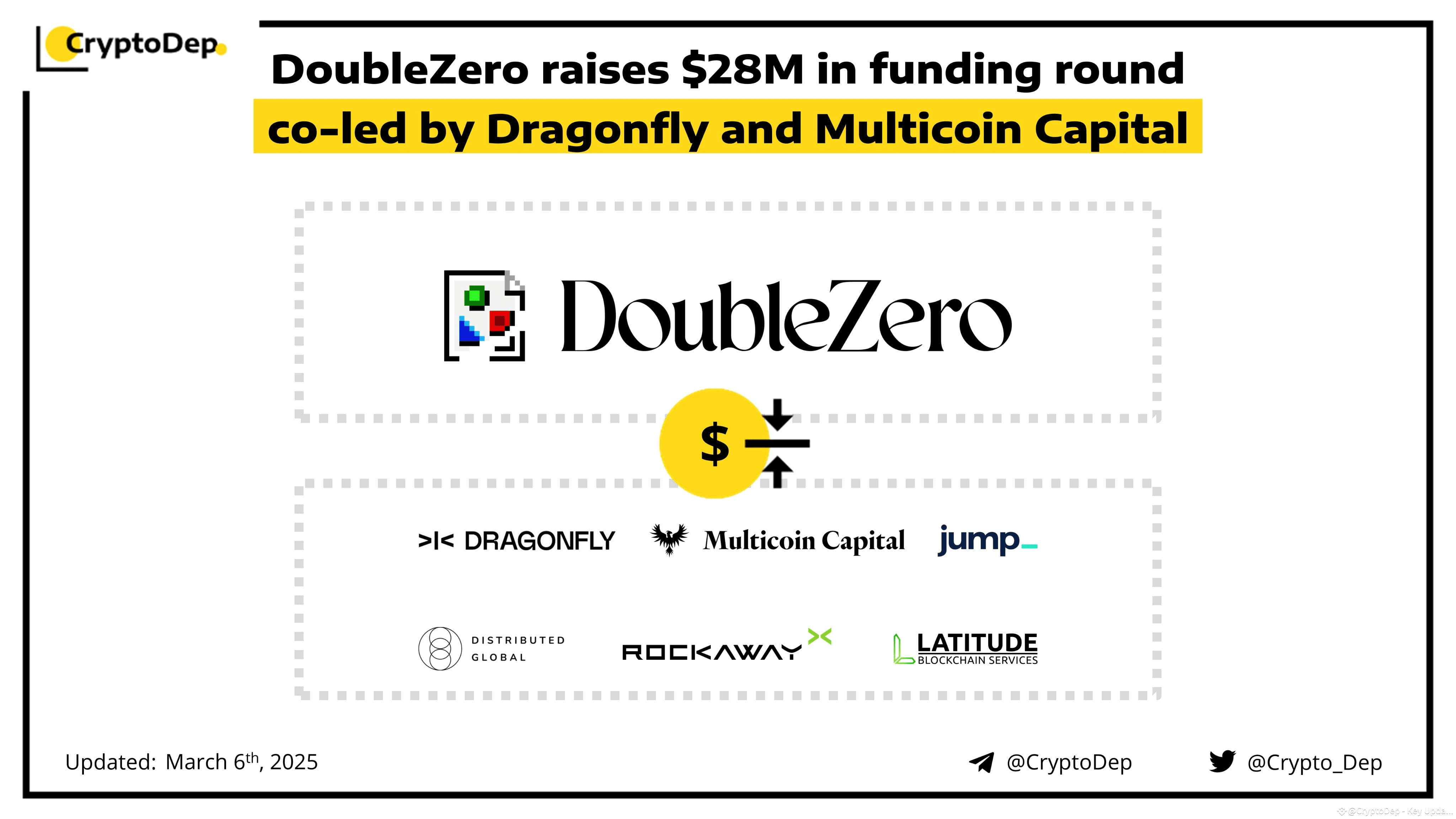 ⚡️ @DoubleZero raises $28M in funding round co-led by | CryptoDep - Key  Updates and Analytics on Binance Square