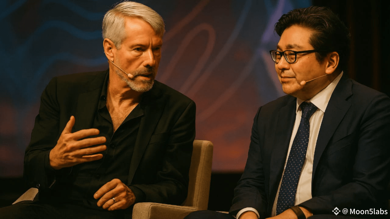 Michael Saylor: Tom Lee Brings Institutional Credibility to Ethereum |  Moon5labs on Binance Square