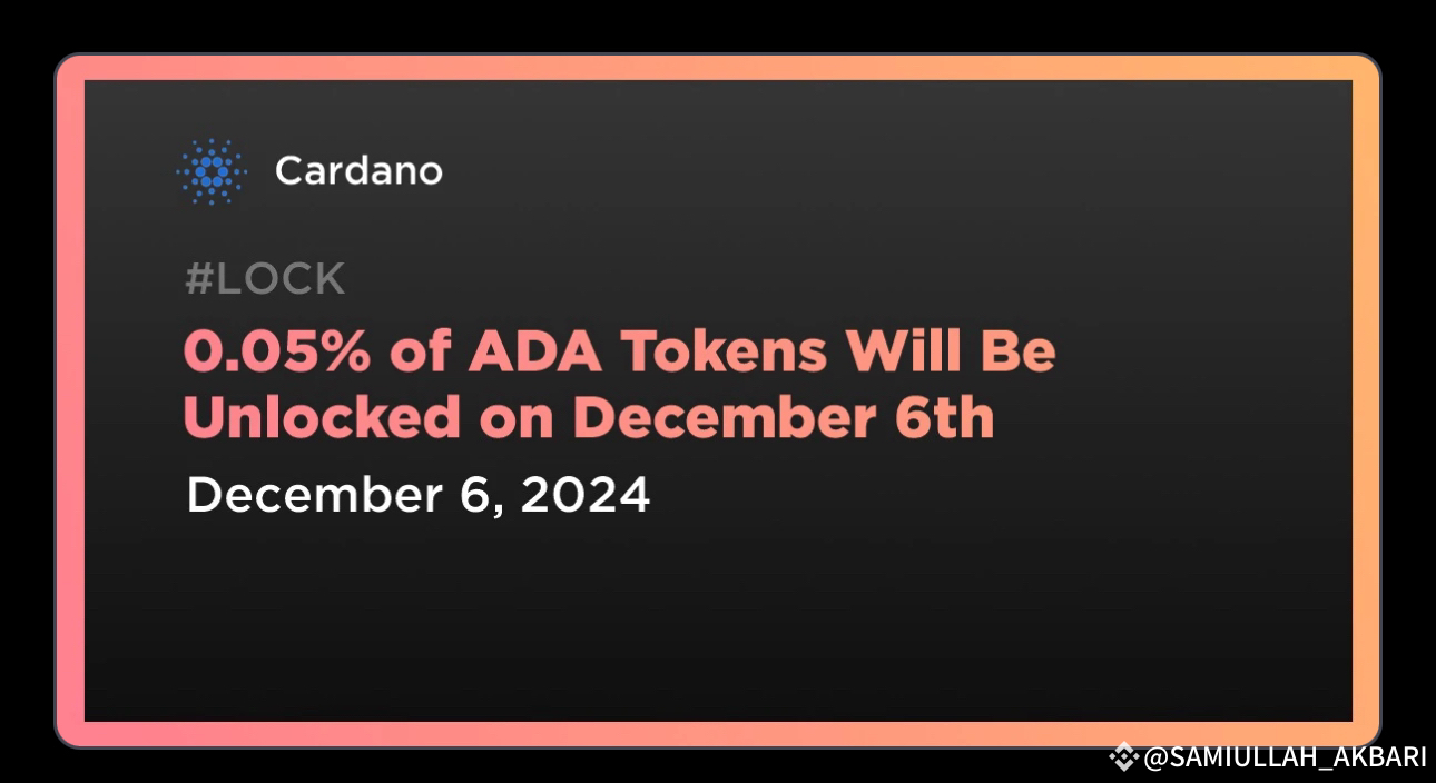 ADA 0.05% of ADA Tokens Will Be Unlocked on December | SAMIULLAH_AKBARI on  Binance Square