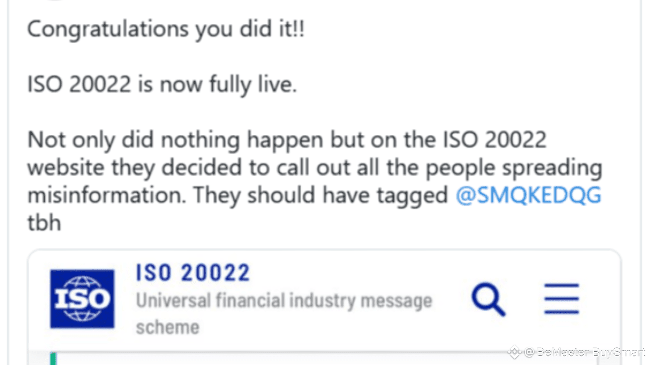 XRP and ISO-20022: Renewed Debate Over Misinformation | BeMaster BuySmart  on Binance Square