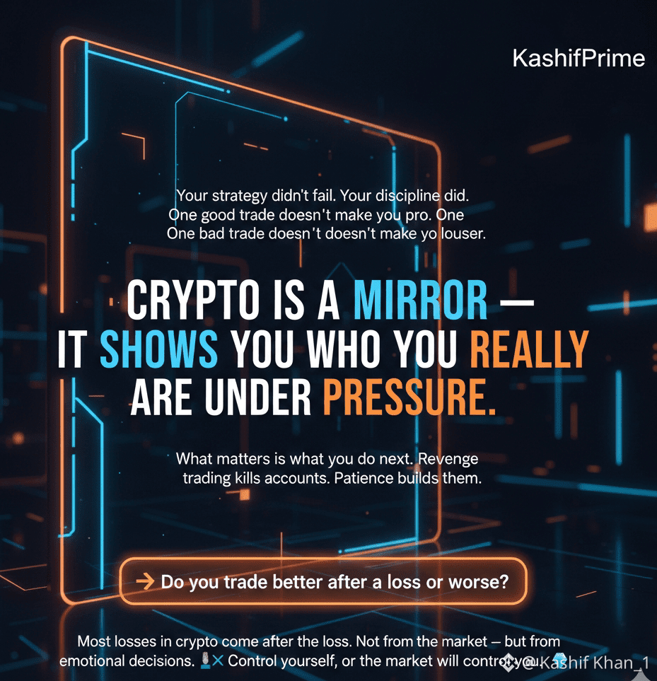 Most losses in crypto come after the loss. Not from the | Kashif Khan_1 on  Binance Square