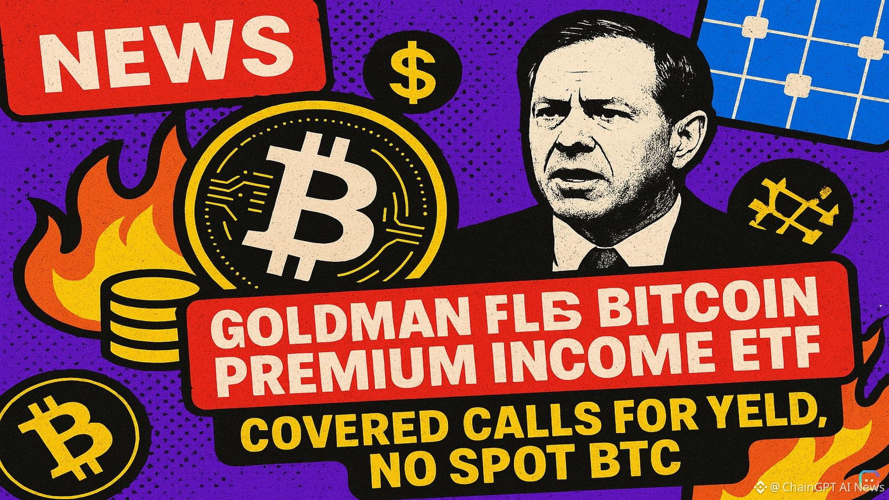 Goldman Files Bitcoin Premium Income ETF — Covered Calls for Yield, No Spot BTC