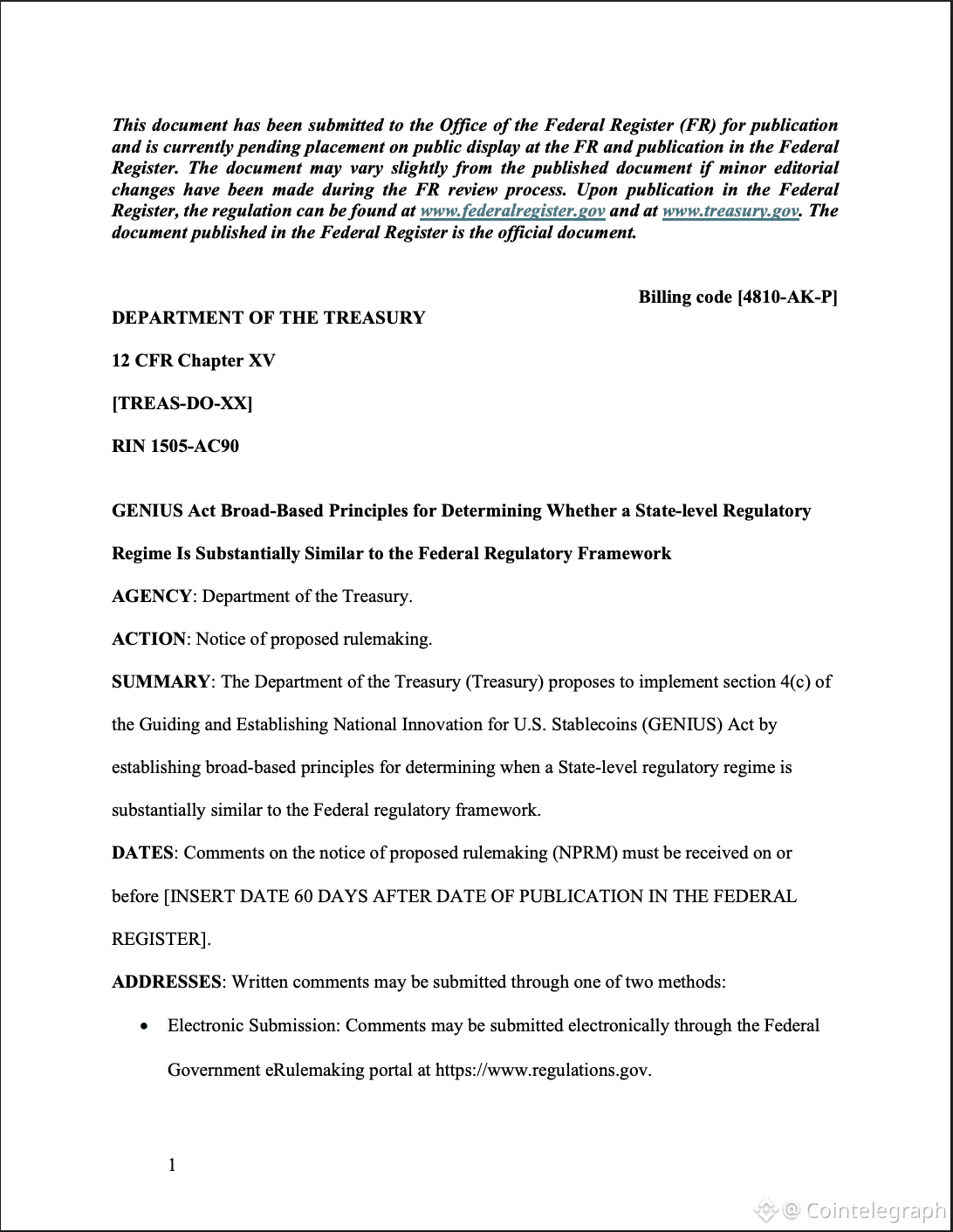Government, US Government, United States, Stablecoin, Genius Act
