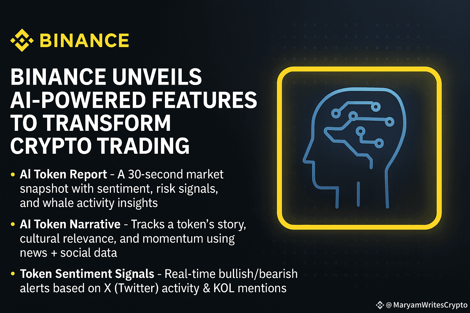 🚀 Binance Unveils AI-Powered Features to Transform Crypto |  MaryamWritesCrypto on Binance Square