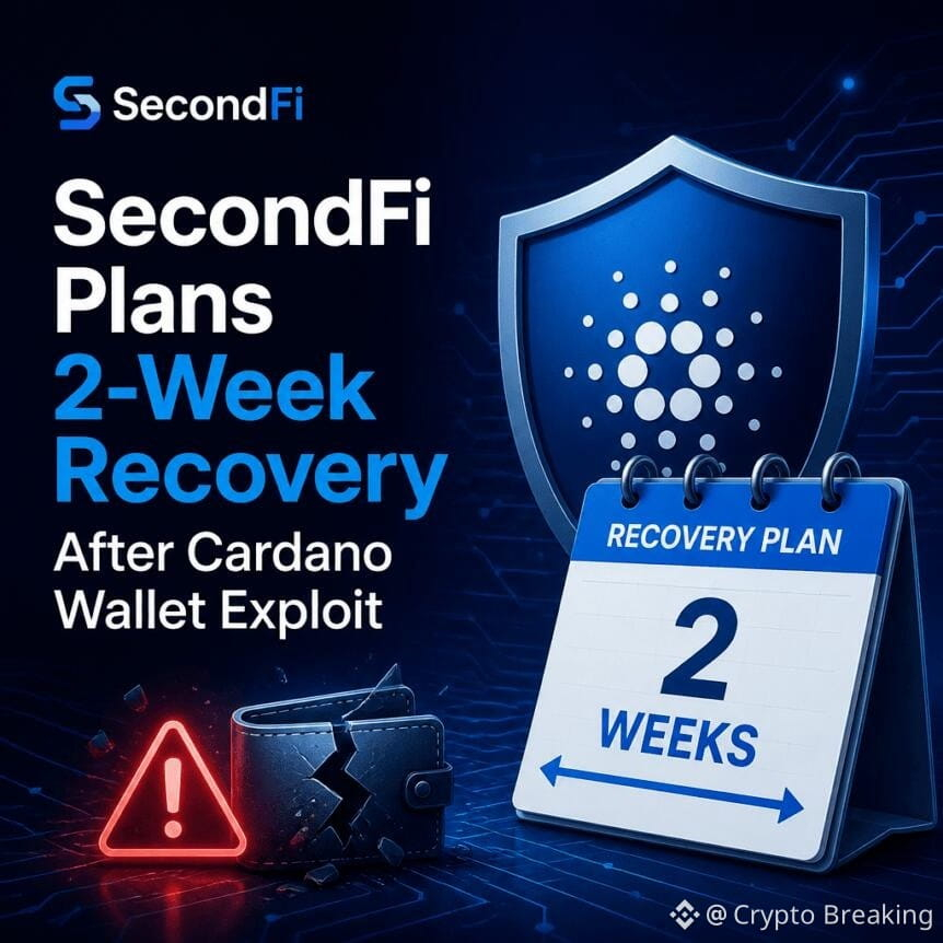 Secondfi Plans 2-Week Recovery After Cardano Wallet Exploit