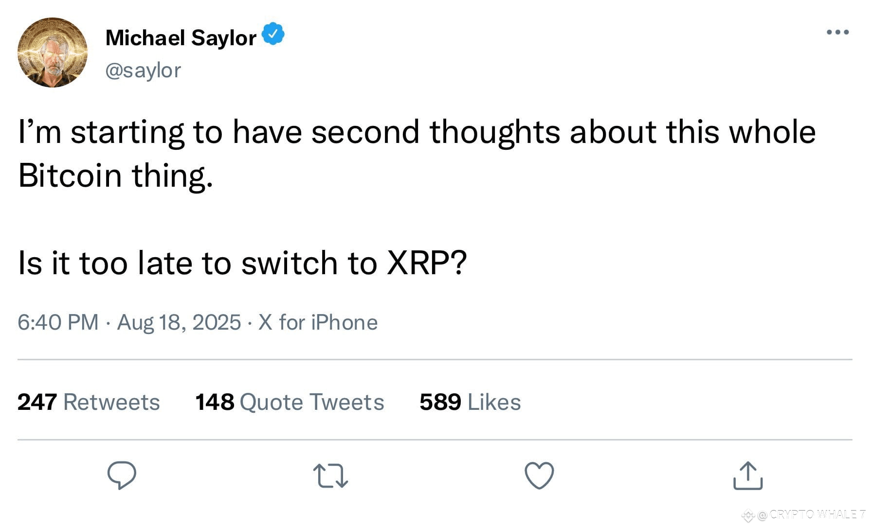 BREAKING: MICHAEL SAYLOR IS CONSIDERING SELLING ALL HIS | CRYPTO WHALE 7 on  Binance Square