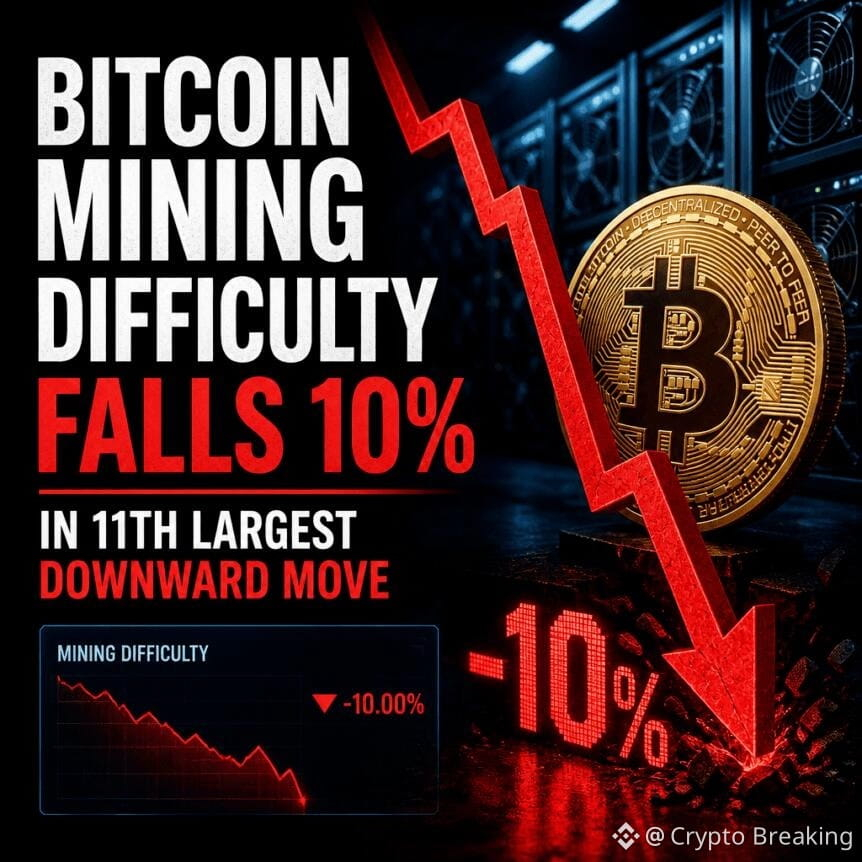 Bitcoin Mining Difficulty Falls 10% In 11th Largest Downward Move