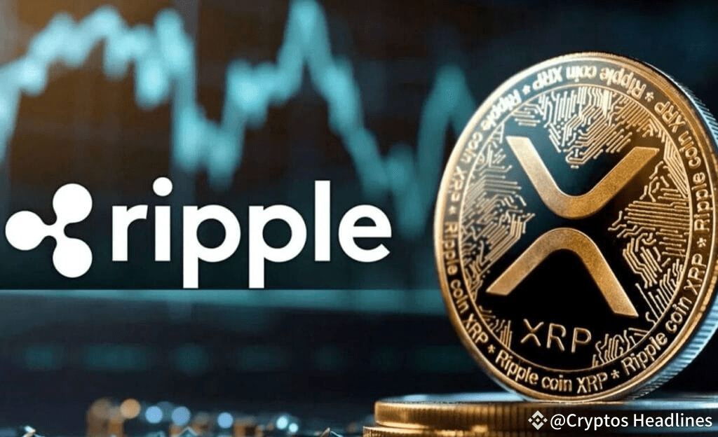 XRP gold cryptocurrency coin with Ripple logo and price chart in background