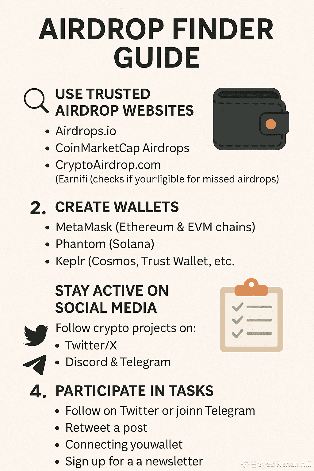 AirdropStepByStep Airdrop Finder Guide (Step-by-Step) 1. U | Syed Rehan  Alii على Binance Square