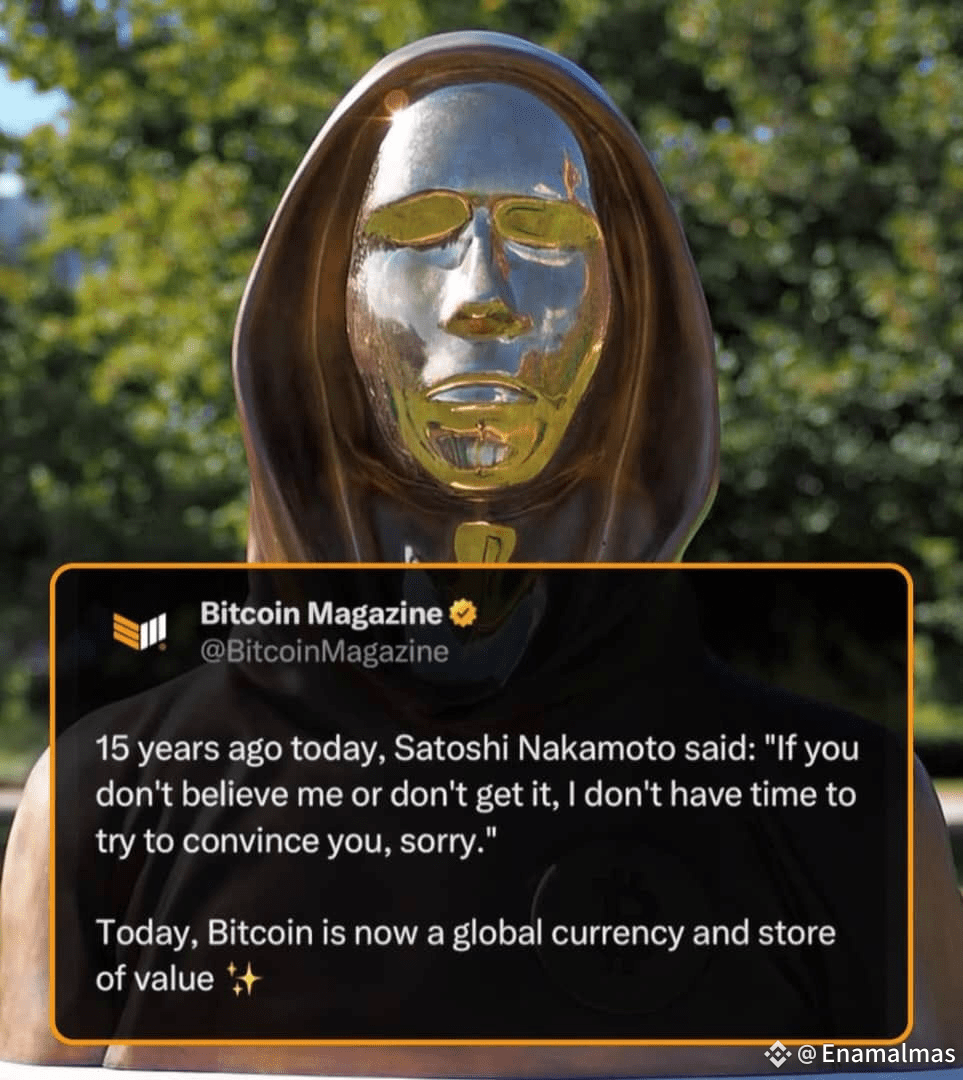 Fifteen years ago today, Satoshi Nakamoto said: 