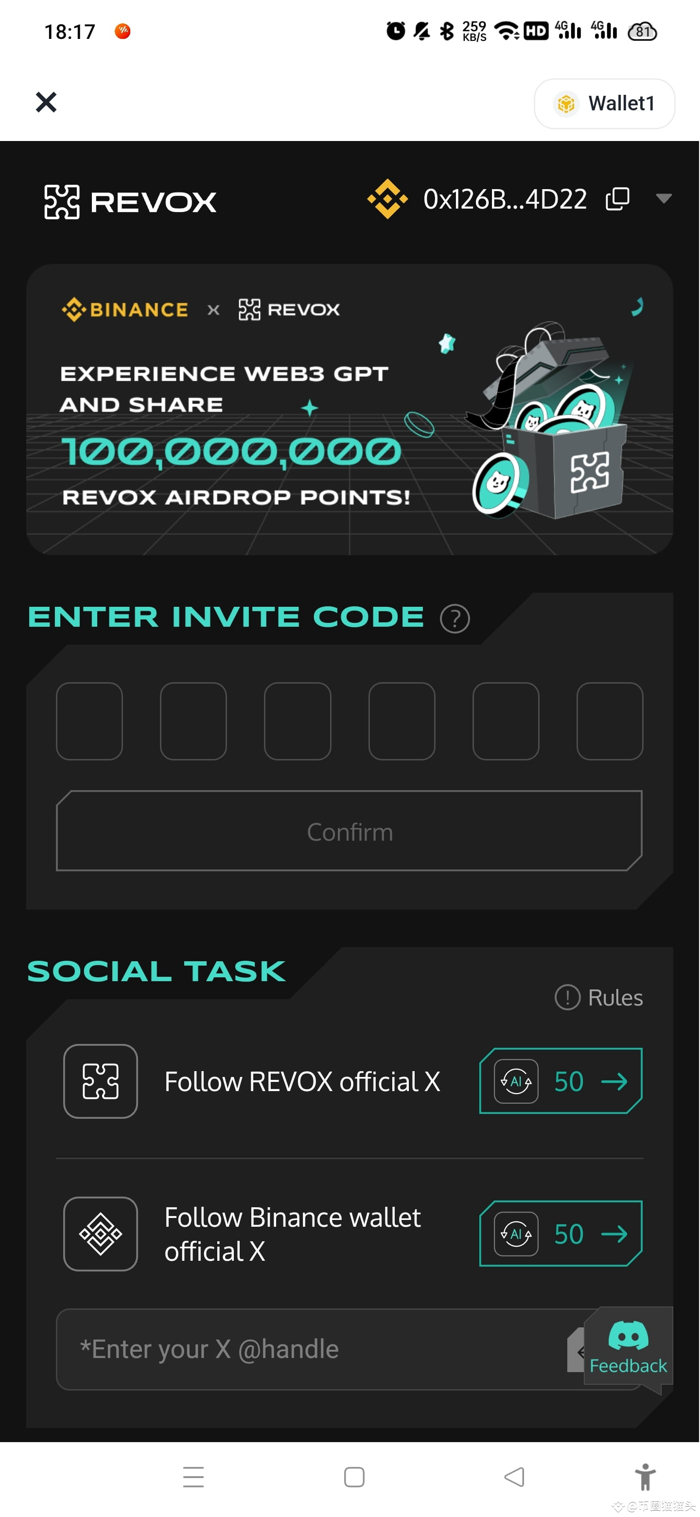 I haven't filled in the Revox points airdrop yet, come and f | 币圈猫猫头 on ...