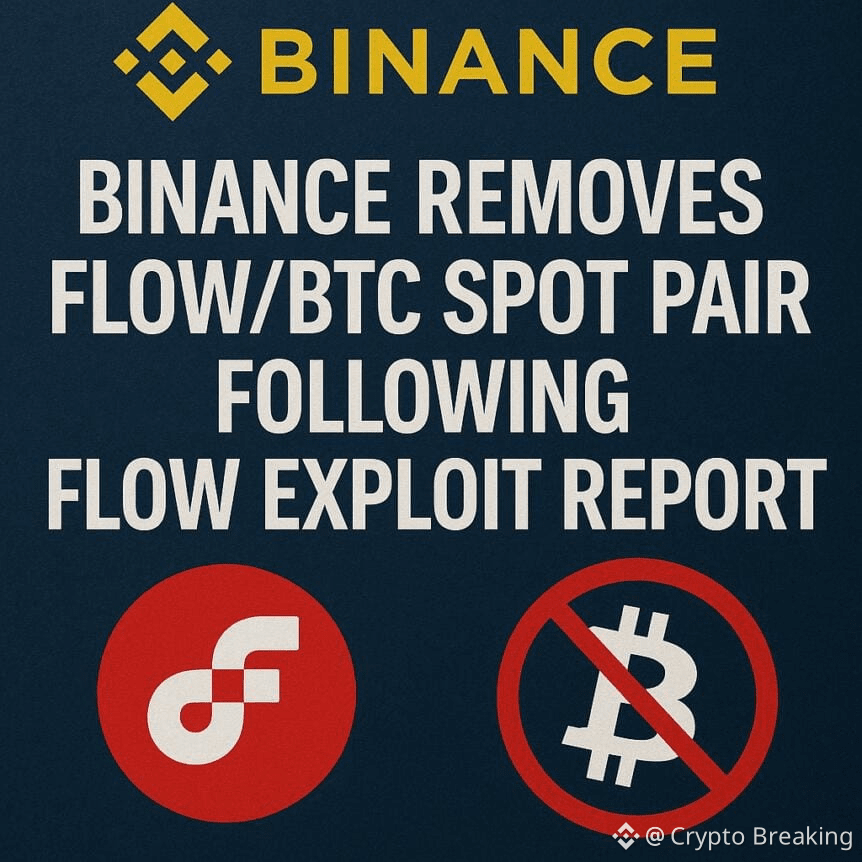 Binance Removes Flow/btc Spot Pair Following Flow Exploit Report