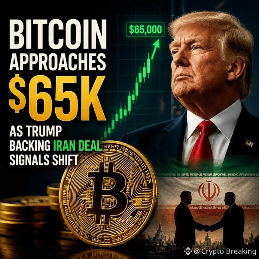 Bitcoin Approaches $65k As Trump Backing Iran Deal Signals Shift