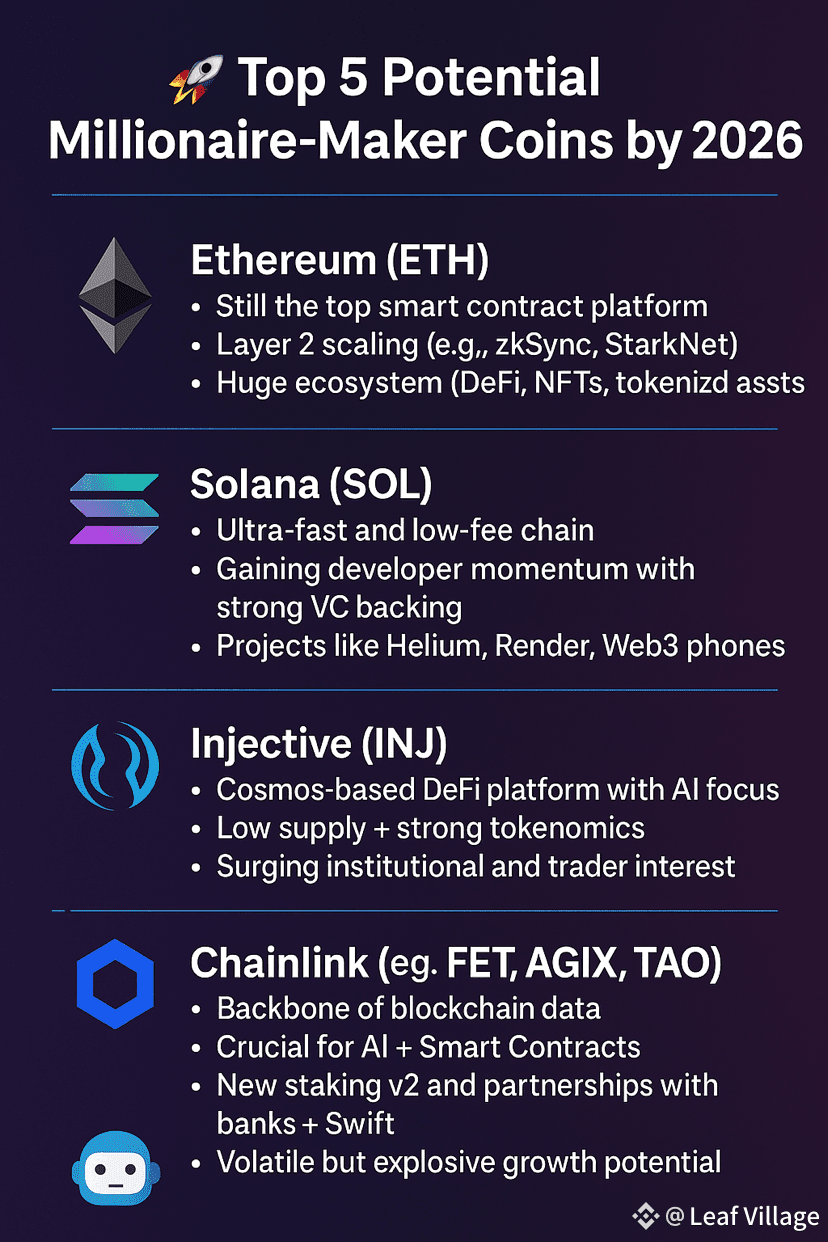 🚀 Top 5 Potential Millionaire-Maker Coins by 2026 1. | DeFiGoro on Binance  Square