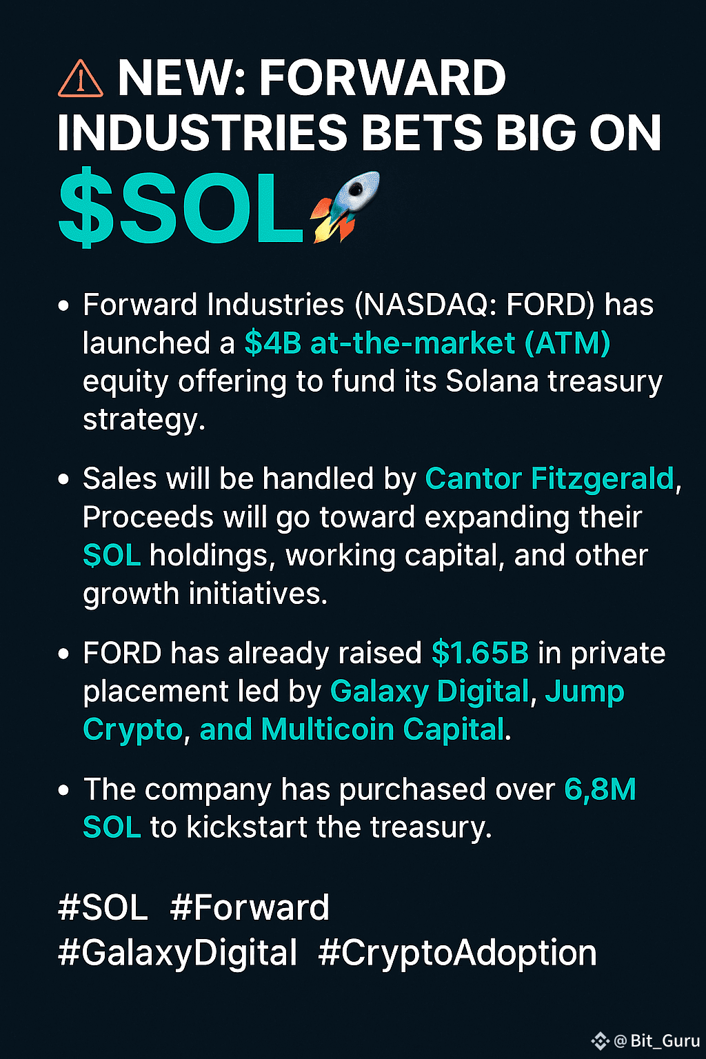 🚨 Forward Industries Bets Big on $SOL 🚀 Forward Industri | Bit_Guru på  Binance Square