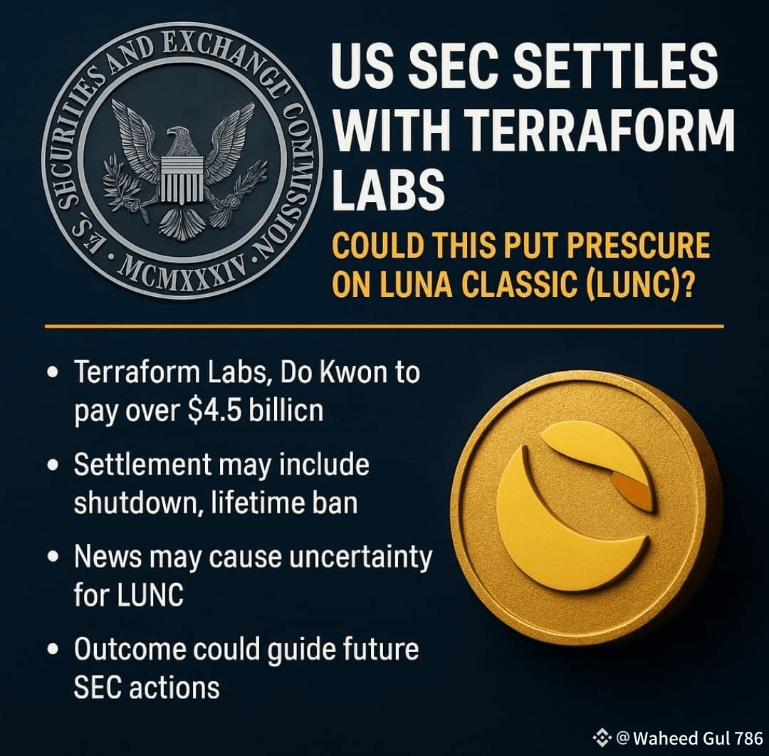 🏛️ 米国 SEC、Terraform Labs と和解 — これは Luna Classic にとって何を意味するの | 786Waheedgul  － Binance Square