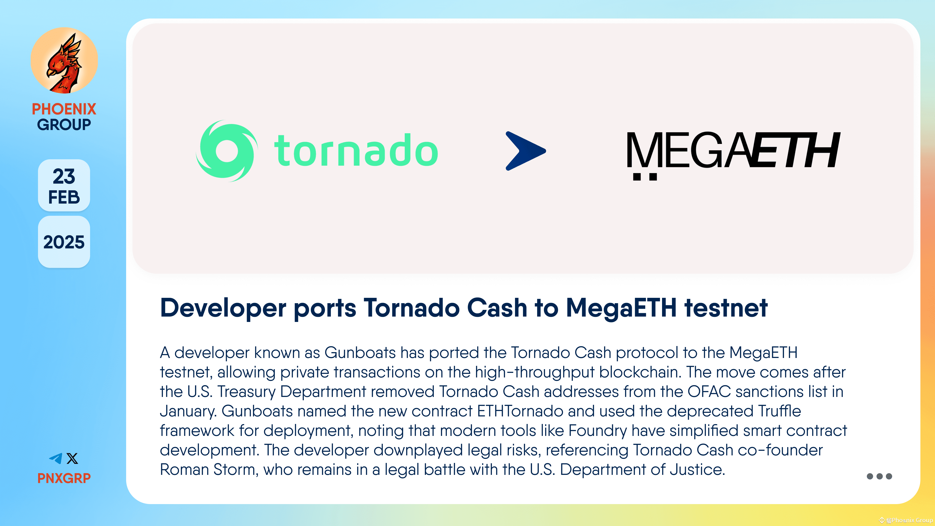 Developer ports Tornado Cash to MegaETH testnet A developer | Phoenix ...